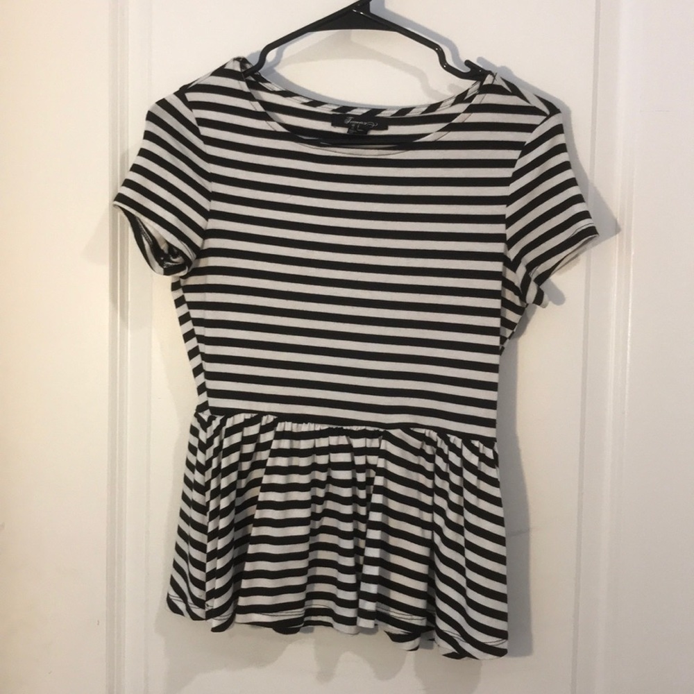 Adorable striped peplum top-forever 21 small